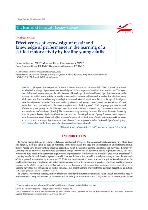 (PDF) Effectiveness of knowledge of result and .